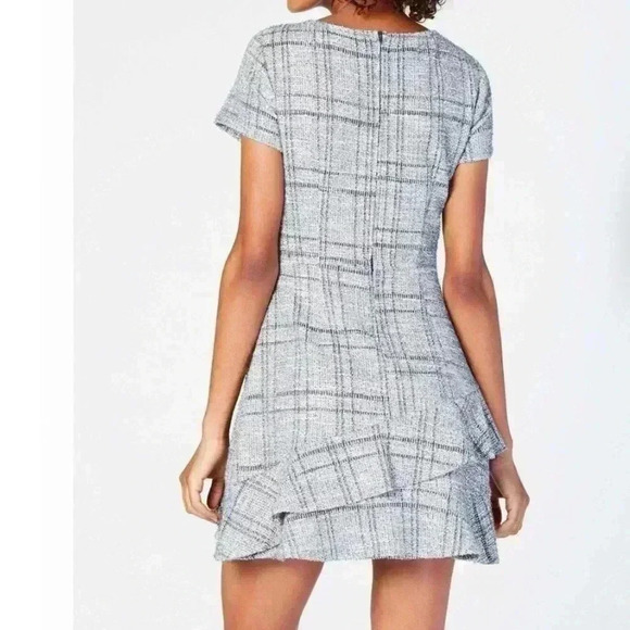 Speechless Woven Dress Fit and Flare Womens Junior Medium Black White Teal Plaid - Picture 2 of 6